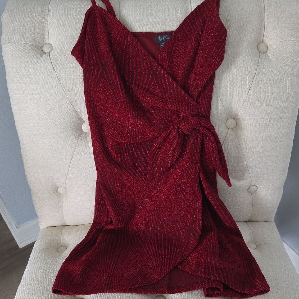 Elegant Red Wrap Dress